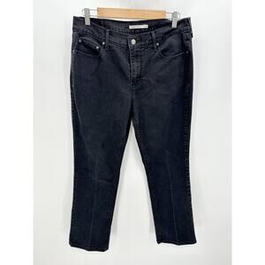 Levi's Black Wash 505 Straight Leg Denim Jeans Cotton Blend Womens Size 12